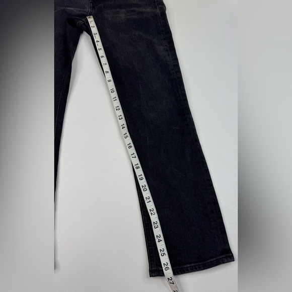 Agolde Riley Button Fly High Rise Crop Straight Black Jeans Size 24 - Picture 10 of 15